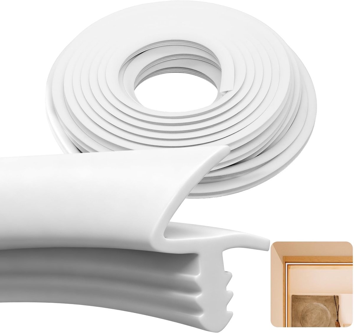 Solidchoice - Geluidsisolatie Deurlijst voor Houten Frames, 10m Wit