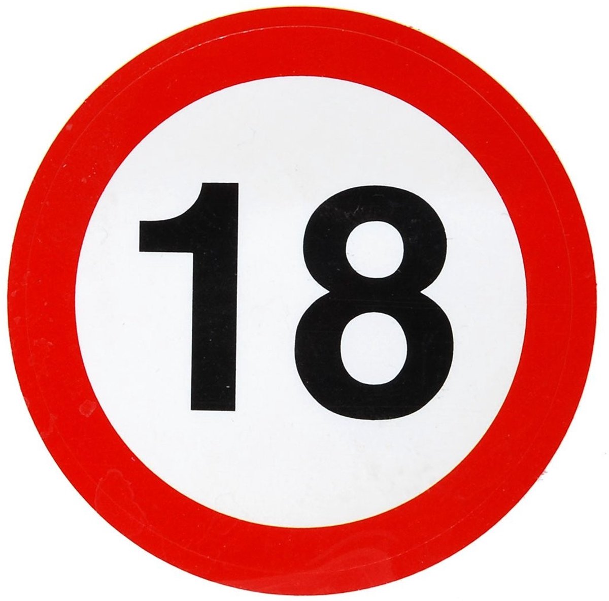 Solidchoice - Set van 12 Verjaardagsstickers met Nummer 18