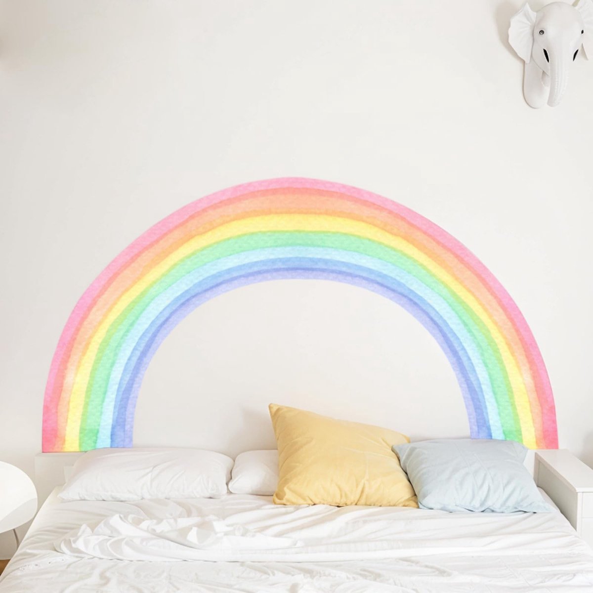 Solidchoice- Muursticker Groot - Regenboog Design - Verwijderbaar - PVC - Kinderkamer - Creatieve Wanddecoratie 155 x 80,5 cm