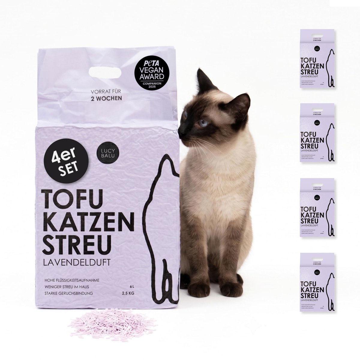 Solidchoice - Tofu Klonterend Kattenbakvulling met Lavendelgeur