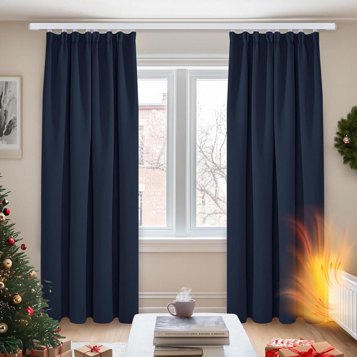Verduisterende Gordijnen - Warmte-isolerend - Slaapkamer Privacy - Drievoudige Weeftechnologie - 140x175 cm - Donker
