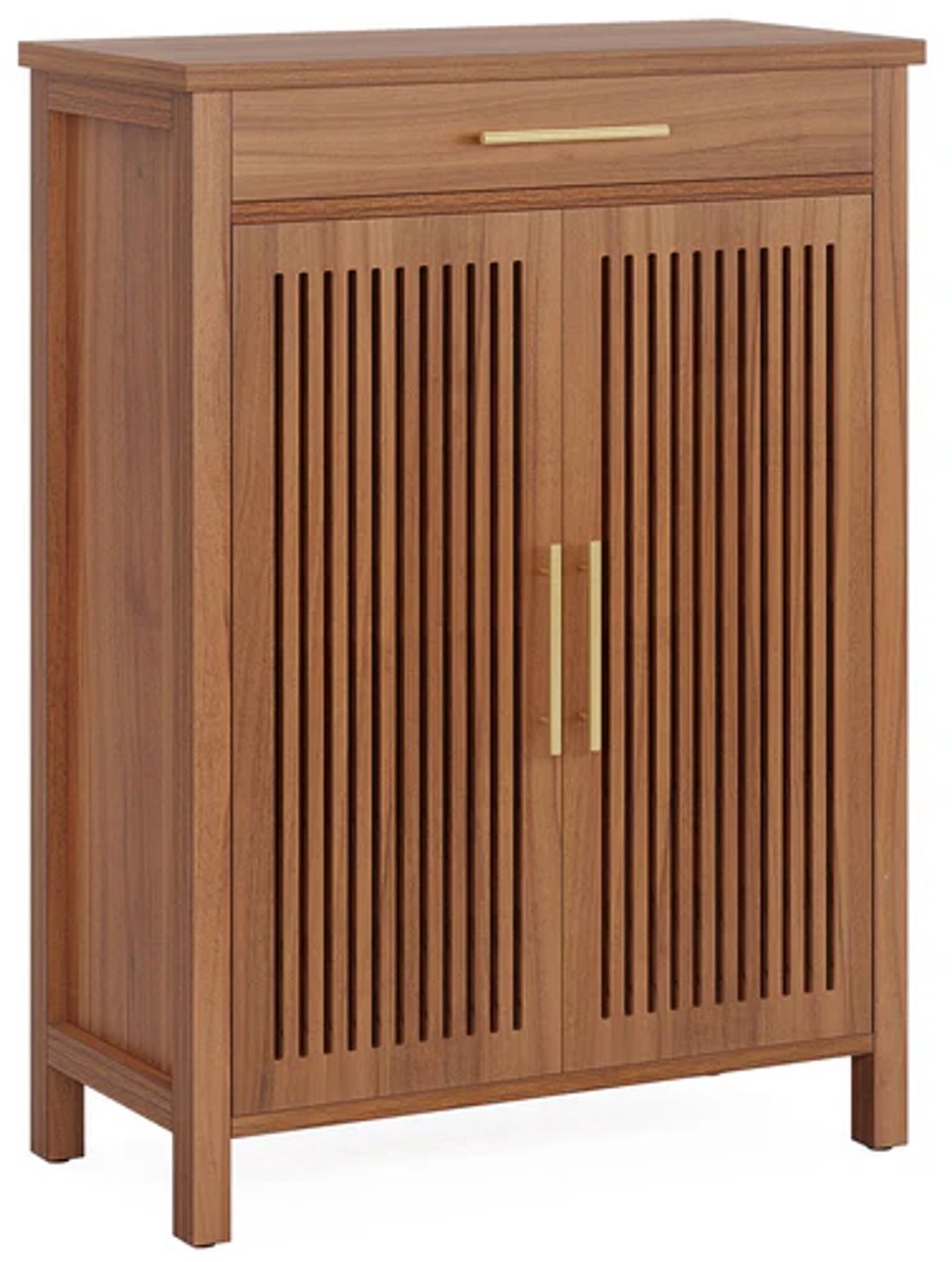 DMG Supply Schoenenkast - 5 Niveaus - Met Lade en Verstelbare Planken - 80 x 36 x 110 cm - Bruin - MDF