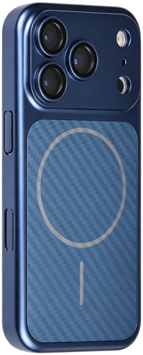 TUNIQ Backcover hoesje voor Apple iPhone 17 Pro - fiber patroon - Blauw