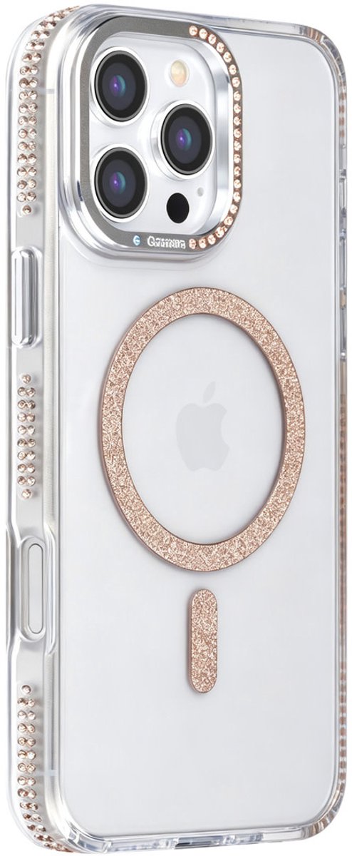 TUNIQ telefoonhoesje voor Apple iPhone 16 Pro Max - Diamond MagSafe TPU+PC - Goud