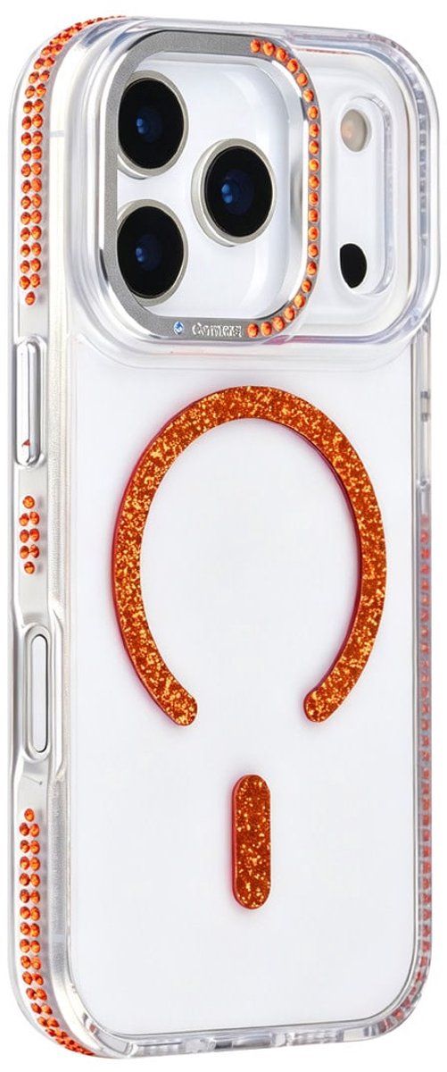 TUNIQ Backcover hoesje voor Apple iPhone 17 Pro - Diamond MagSafe TPU+PC - Oranje