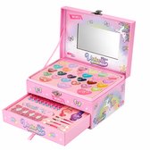 Suntac Unicorn Make-up Koffer voor Kinderen - 36-delige Make-up Set voor Meisjes - Met Spiegel en 2 Niveaus