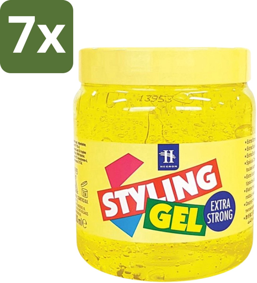 7 x Hegron - Styling Haargel - Extra Strong - Voor Sterke Fixatie - 500 ml - Styling Gel - Haargel - Extra Strong - Haartype - Fixatie