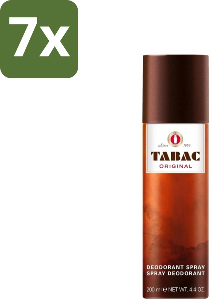 7 x Tabac Original - Deodorant Spray - Anti-transpirant - 200 ml - Tabac Original - Deodorant Spray - Anti-transpirant - Zweetvermindering - Mannelijke Geur