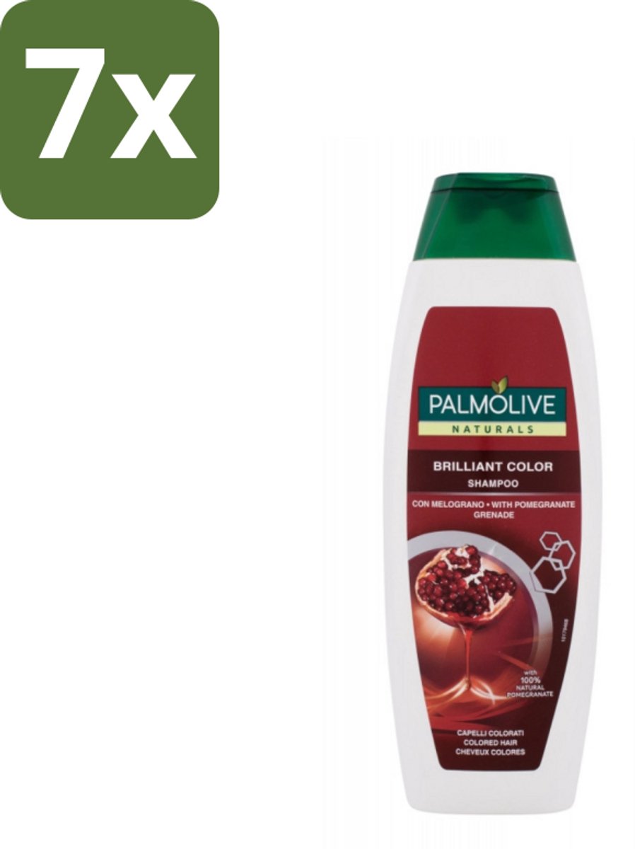7 x Palmolive Naturals - Shampoo - Brilliant Color - Voor Gekleurd Haar - 350 ml - Gekleurd Haar - Haar Verzorging - Haar Kleur Behouden - Haar Glans - Haar Bescherming