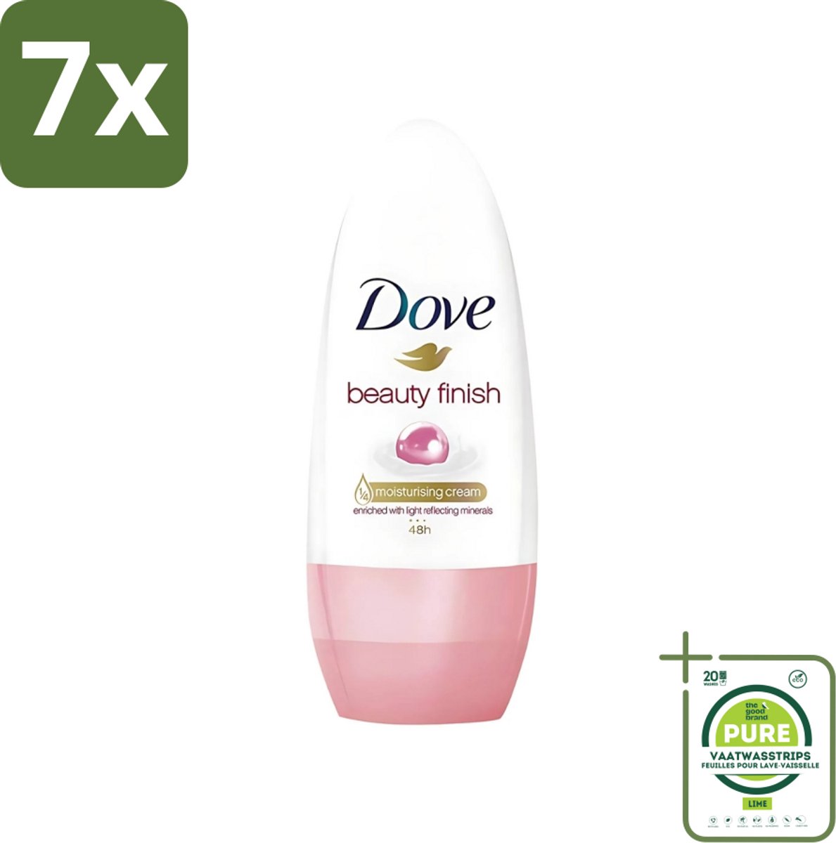 7 x Dove - Deodorant - Roll-On Beauty Finish - Soepele geur en verzorging - 50 ml - Grootverpakking - Dove Beauty Finish - Deodorant Roll-on - Beauty Mineraal - Huid Verzorging - Zweet En Geur Bescherming