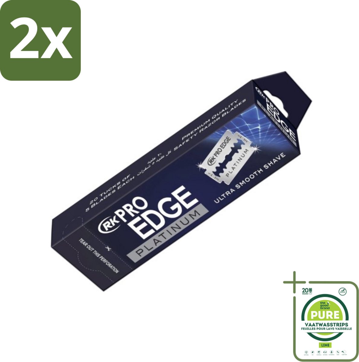 Pro Edge - Double Edge Blade - Dubbele Scheermesjes - Super Smooth Shave - 100 Mesjes - Voordeelverpakking - 2 stuks - Dubbele scheermesjes - Super smooth shave