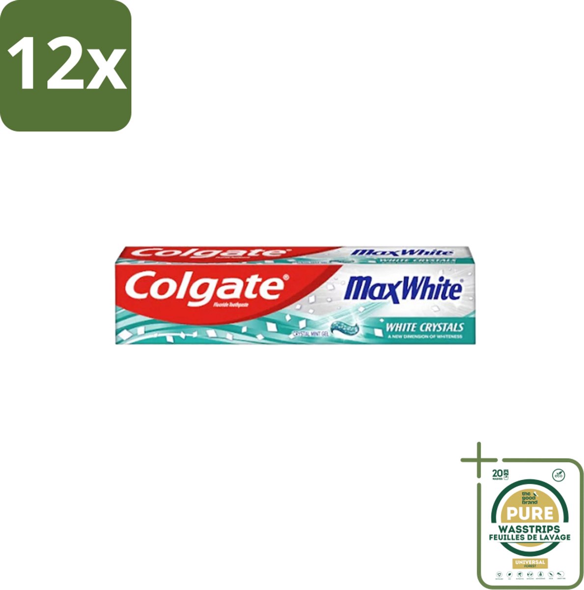 Colgate - Max White - Whitening Crystals - Tandpasta - 100ml - Voordeelverpakking - 12 stuks - Whitening crystals - Tanden reinigen