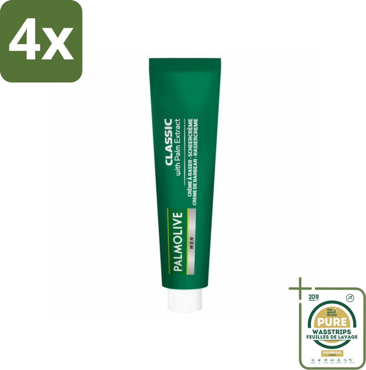 Palmolive Men Scheercrème Classic 100 ml - Voordeelverpakking - 4 stuks - Scheerbeurt - Frisheid
