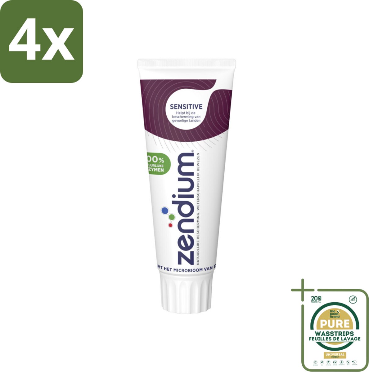 Zendium Tandpasta Sensitive 75 ml - Voordeelverpakking - 4 stuks - Mondgezondheid - Fluoride