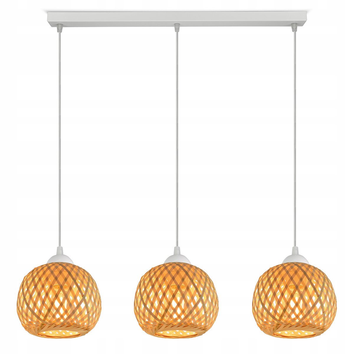 Merkloze Bamboe Hanglamp Boho Wit LED E27 - Stijlvol en Natuurlijk