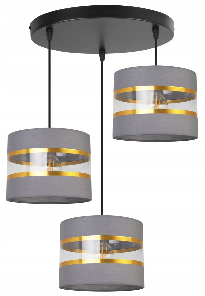 Moderne Hanglamp Goud/Grijs - 3 lichtpunten