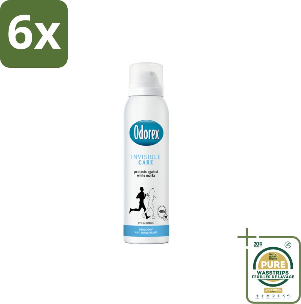 Odorex Deodorant Spray Invisible Care 150 ml - Voordeelverpakking - 6 stuks - Zweetvermindering - Geurvermindering