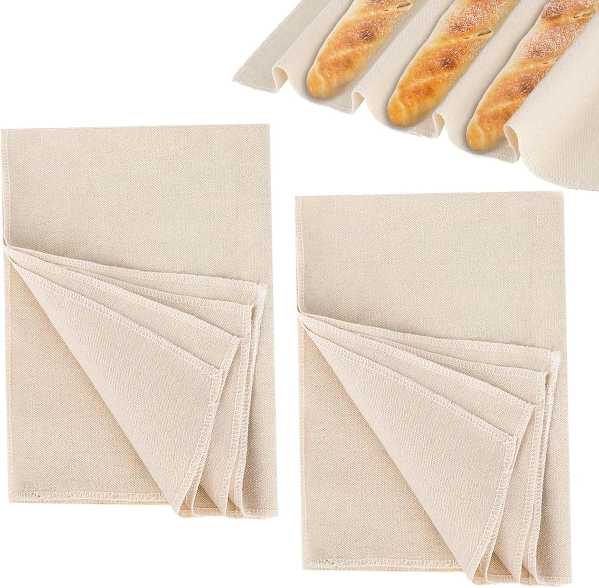 Linnen Doek voor Brooddeeg, 75 x 45 cm, Natuurlijk Linnen, Ideaal voor Bakken, Deeg Voorbereiding en Cadeaus voor Bakliefhebbers