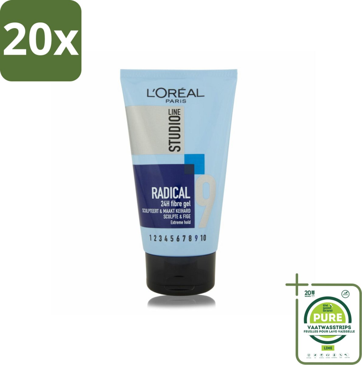 20 x L'Oréal Studio Line Special FX Radical Gel 150 ml - Grootverpakking - Gel Haar Fixatie - Extreme Kapsel - Langdurige Hold - Super Sterke Gel - Hanenkam
