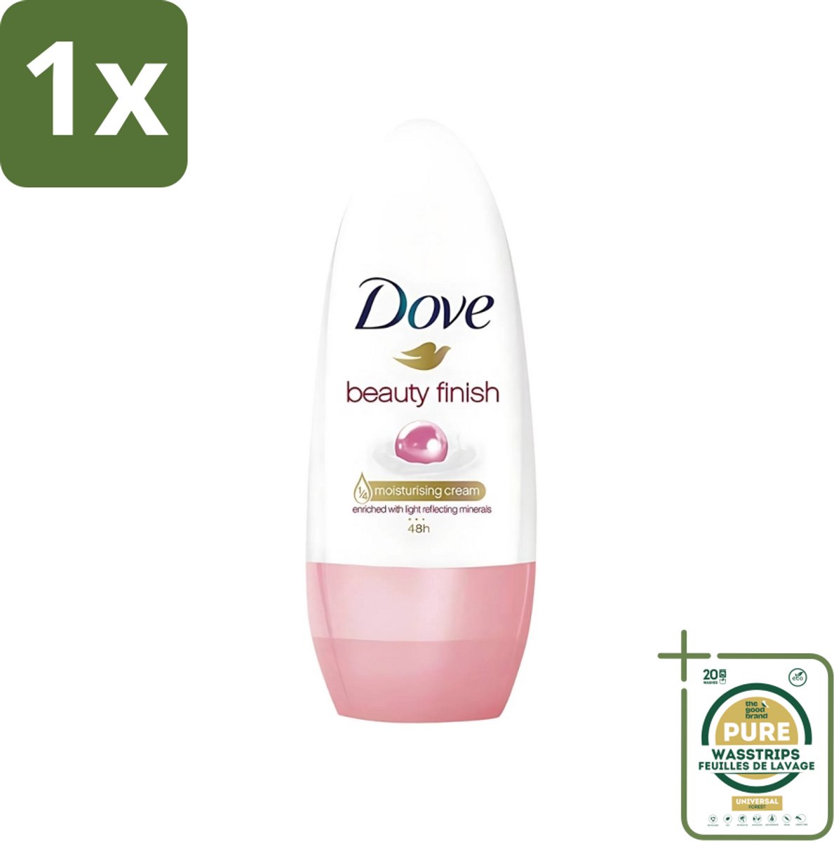 1 x Dove - Deodorant - Roll-On Beauty Finish - Soepele geur en verzorging - 50 ml- Dove Beauty Finish - Deodorant Roll-on - Beauty Mineraal - Verzorgde Oksels - Alcoholvrije Deodorant