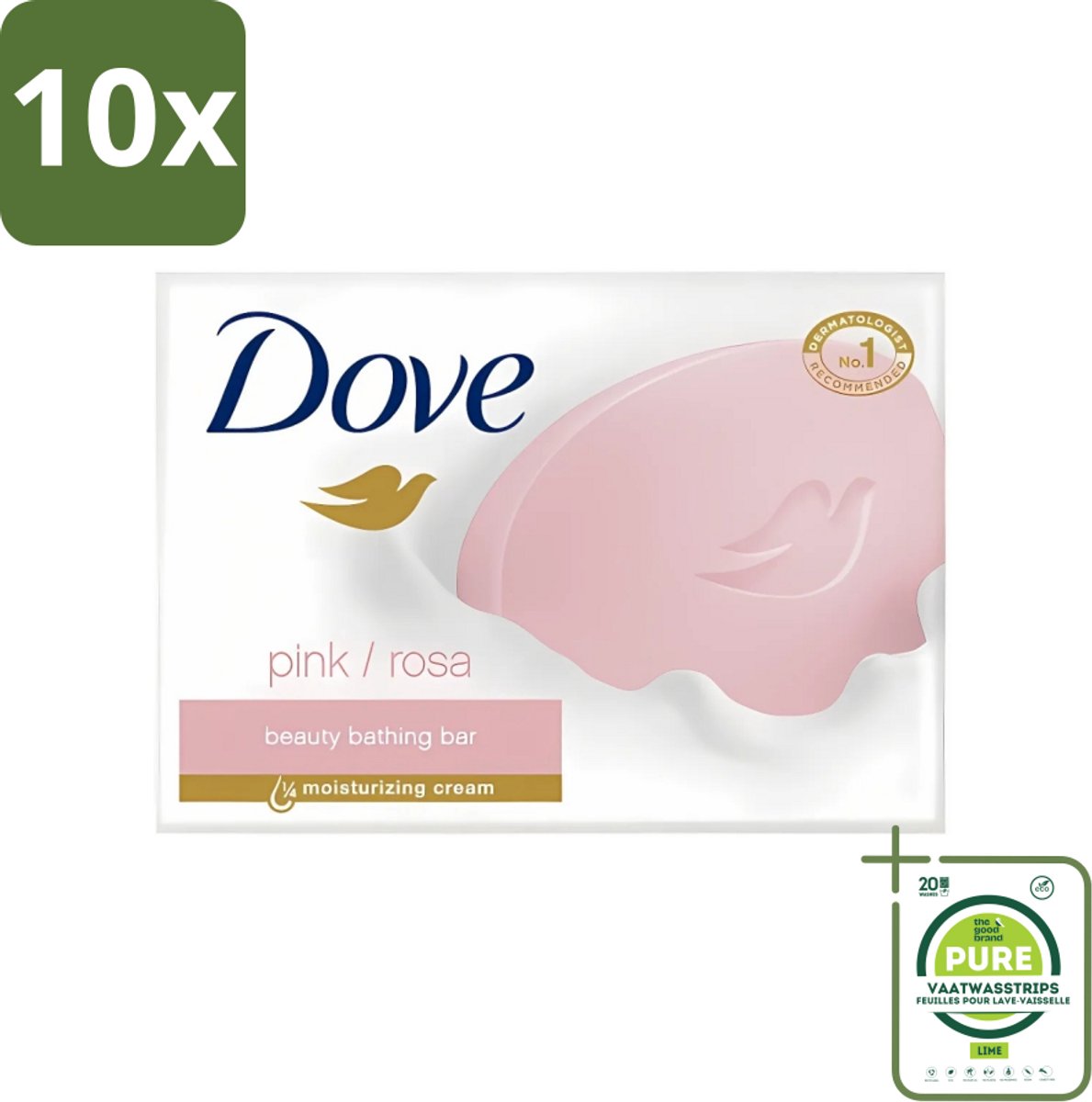 10 x Dove - Zeep - Pink - Hydraterend en Verzorgend - 4 x 100 g - Grootverpakking - Dove Zeep - Zeep - Hydraterende Zeep - Hydratatie - Huidverzorging