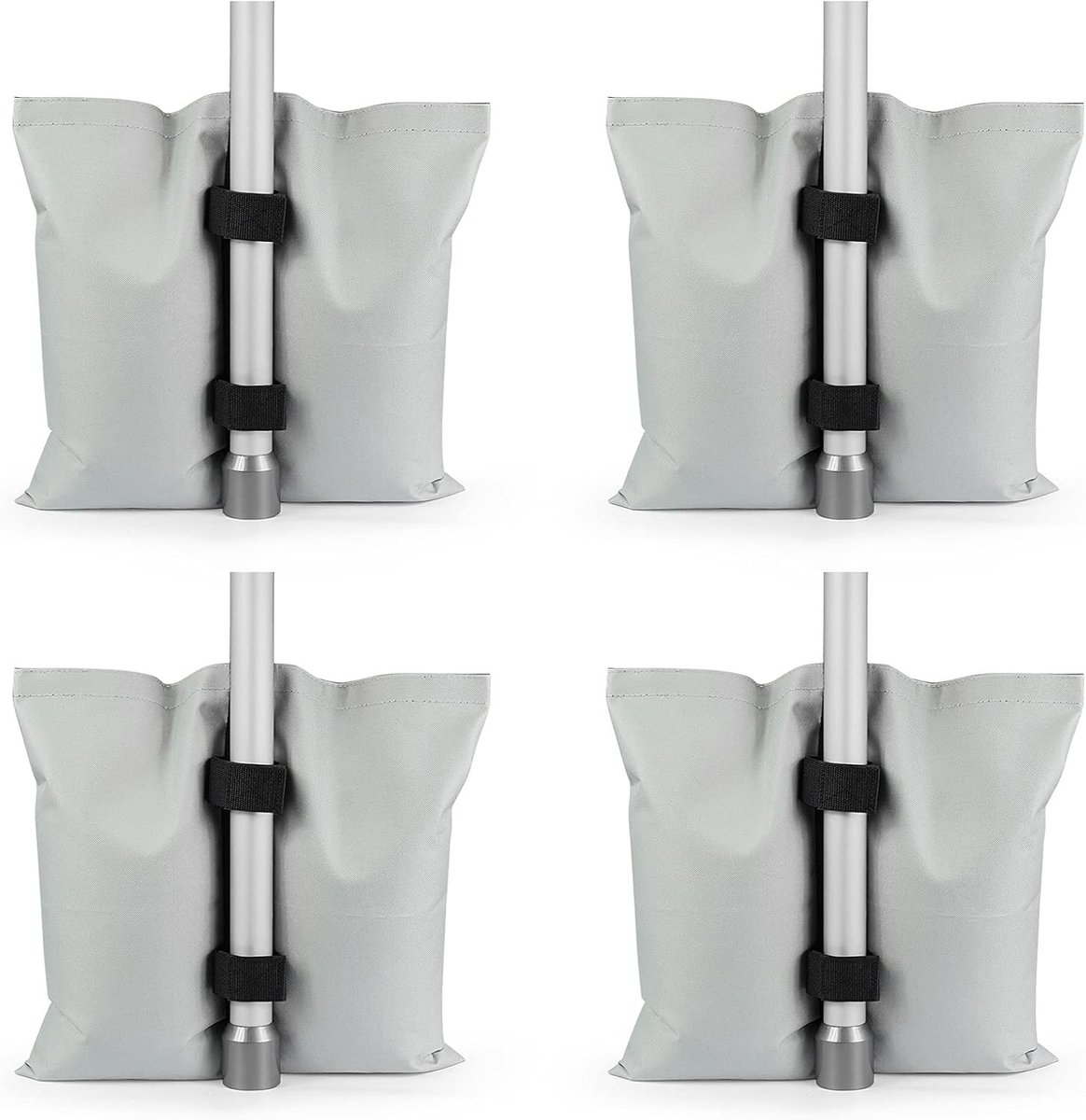 4 Pack Zandgewichten voor Gazebo, Industrieel Kwaliteit, Stevige Dubbel Gestikte Zandzakken, Ideaal voor Tent, Parasol en Trampolines