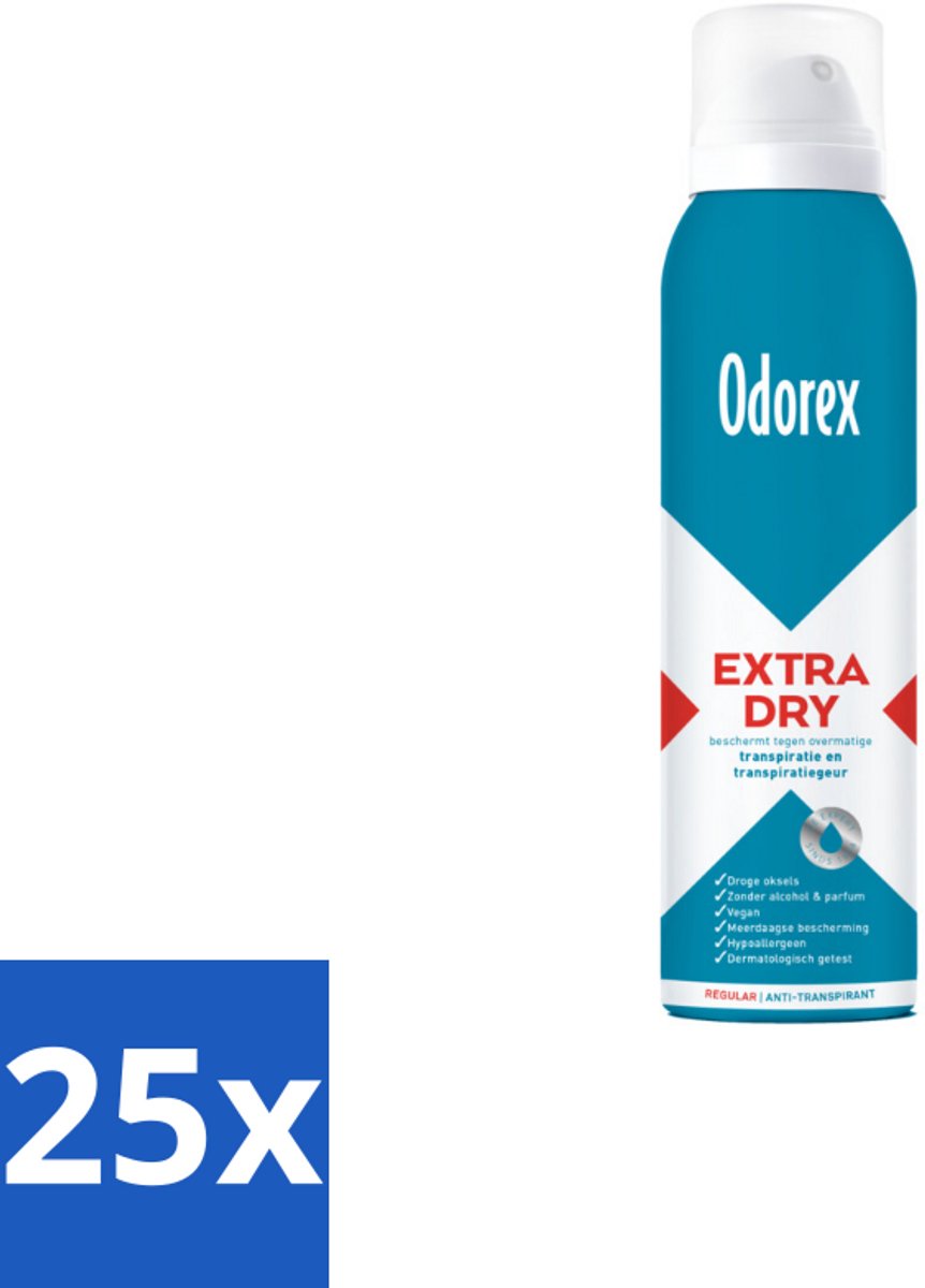 Odorex – Anti-transpirant spray – Extra Dry Regular – 150 ml - Bulkverpakking - 25 stuks