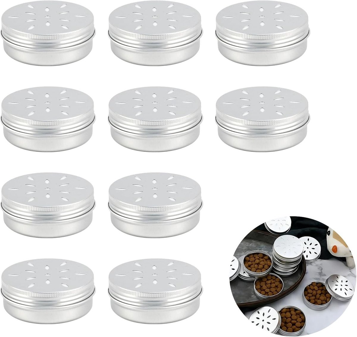 Set van 10 ventilatieblikjes voor honden, 60 ml geurcontainers voor snuifhonden en trainingsaccessoires, ideaal voor geurtraining en hondenactiviteiten