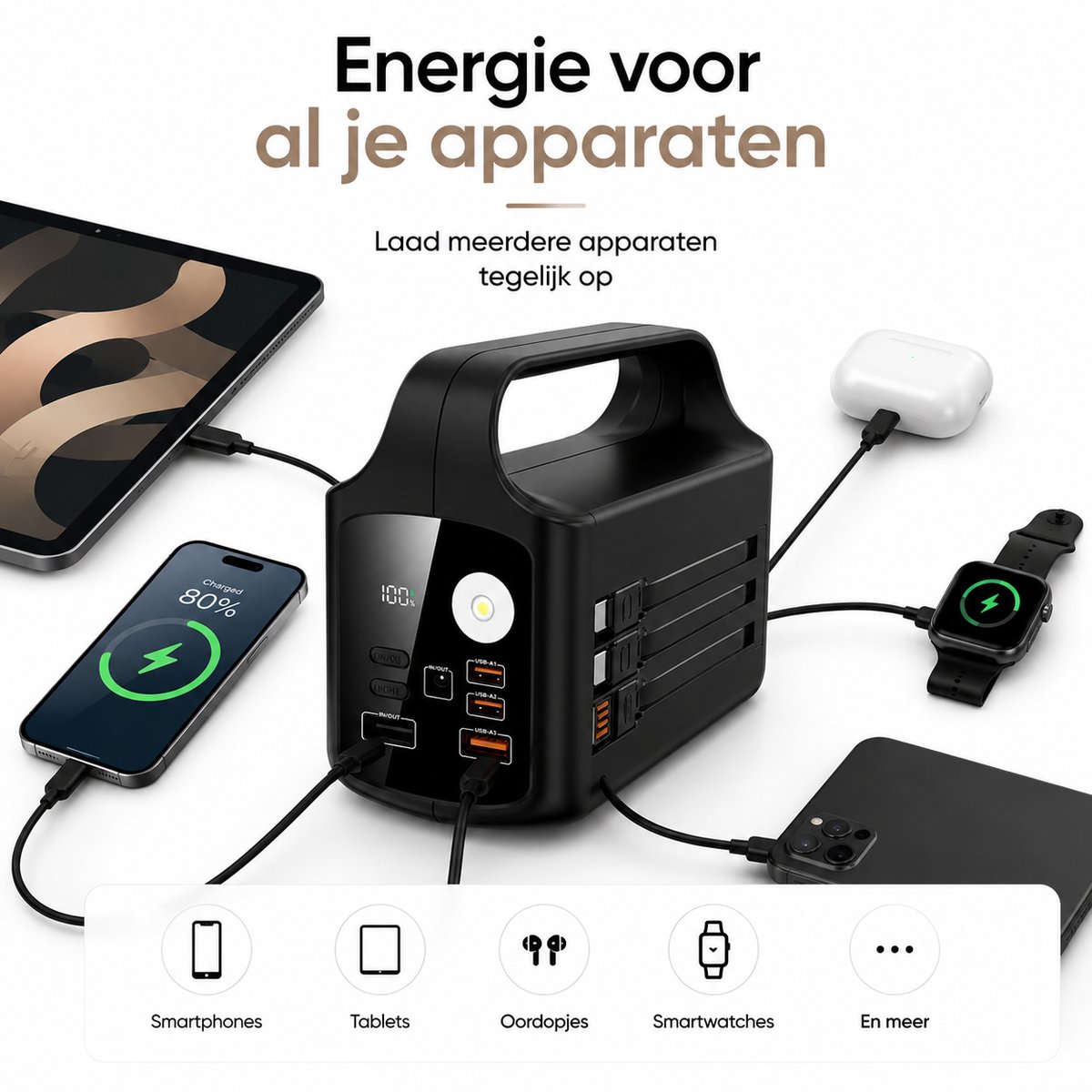 Intra Living Powerbank 50.000 mAh Snellader 22.5W - afbeelding 3