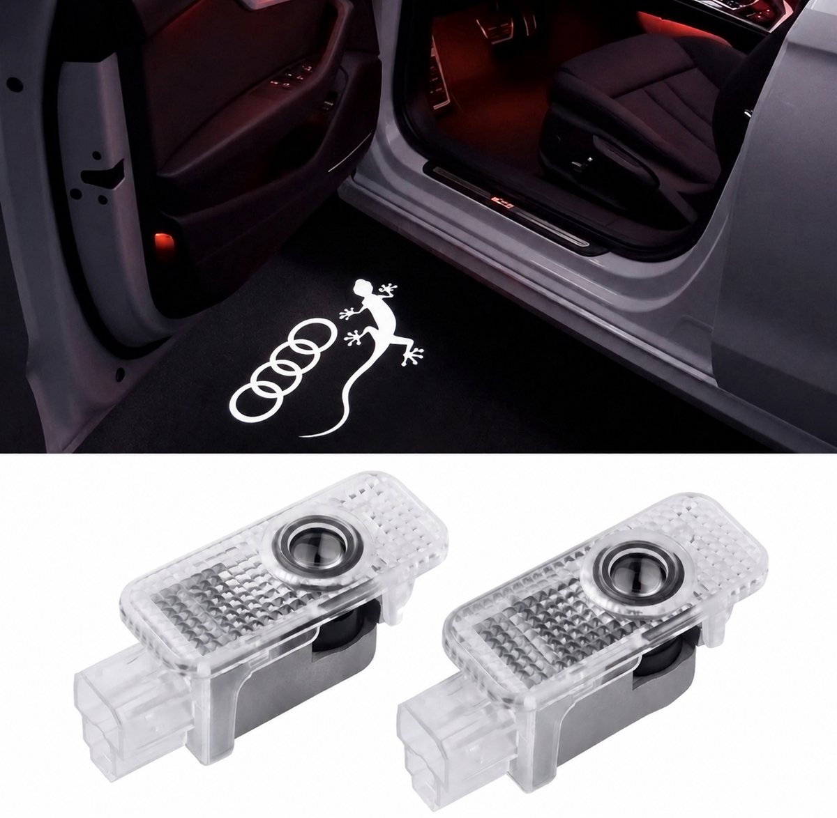Instapverlichting voor Audi – LED Deurprojector – Audi Gecko Logo – Set van 2 – Plug & Play