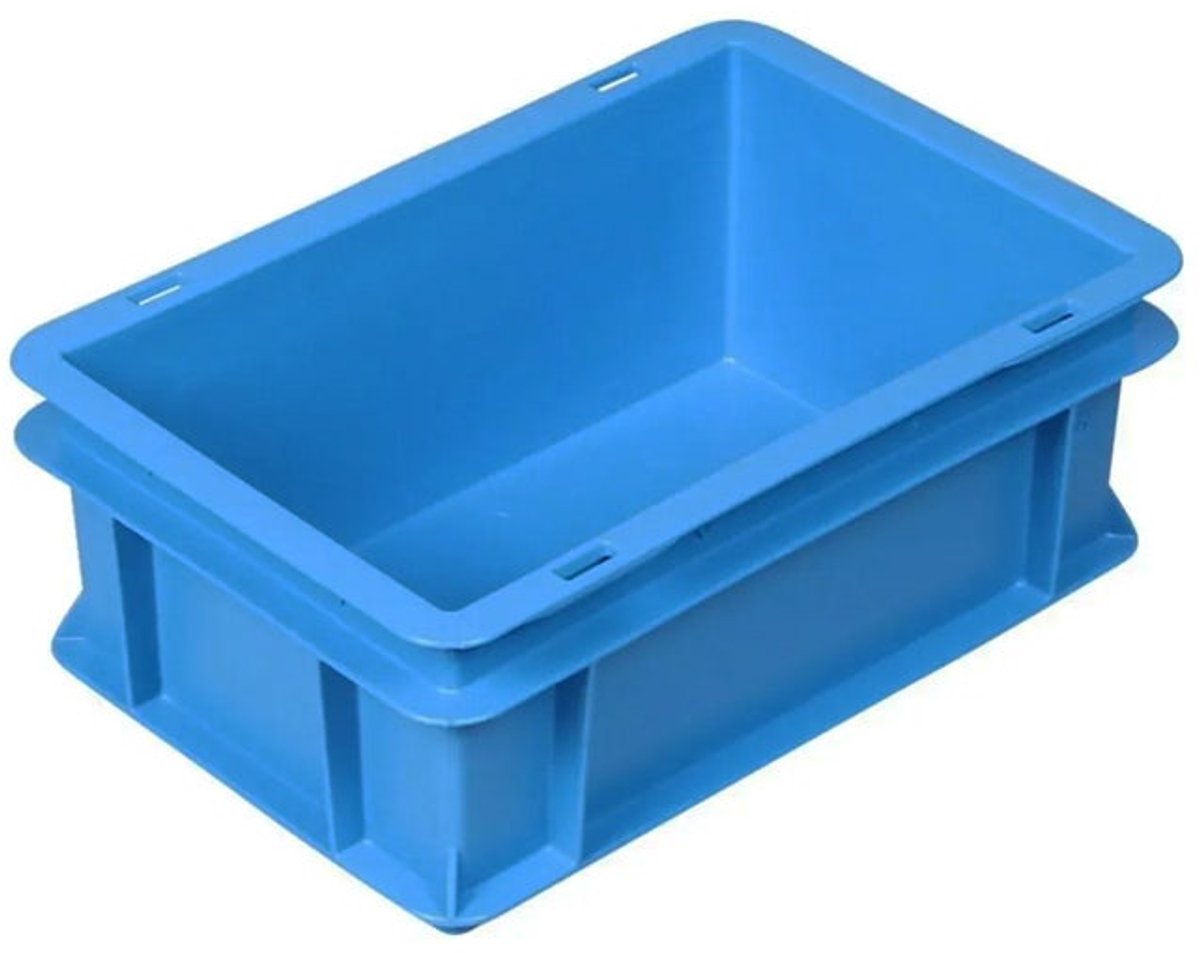 Stapelbak kunststof 300x200x120 mm 5 liter blauw - Euronorm - Grijprand