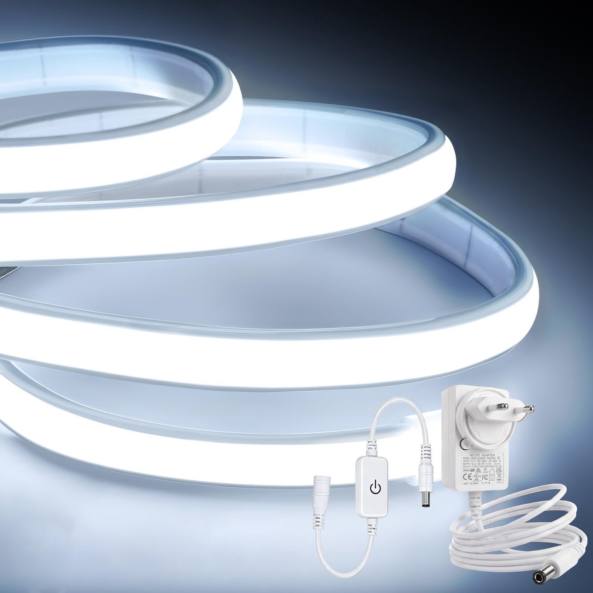 Elzusha - LED Strip Light 10 meter - Koud wit met voeding
