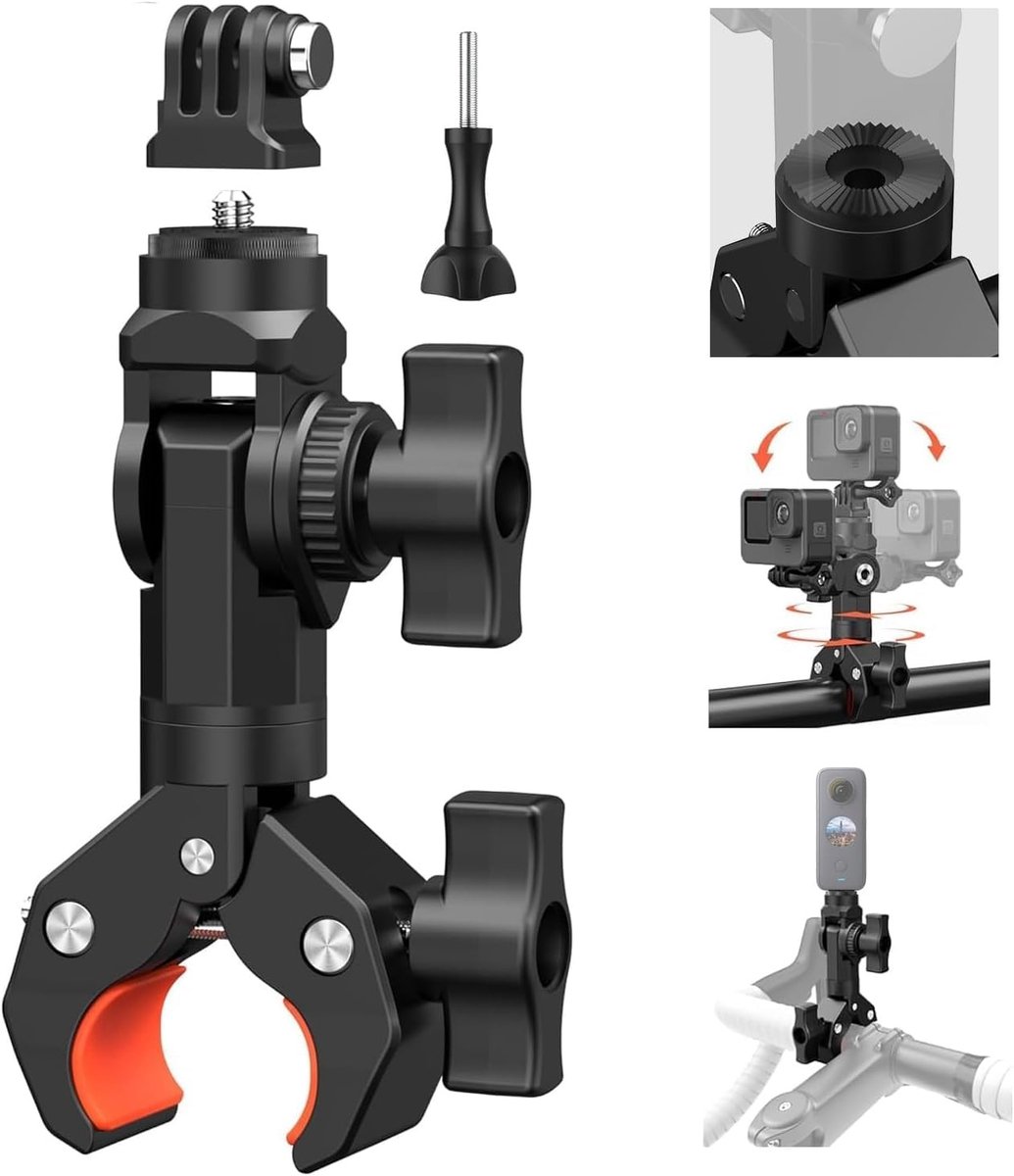 Elzusha - 360° Rotatable Action Camera Mount met Klem