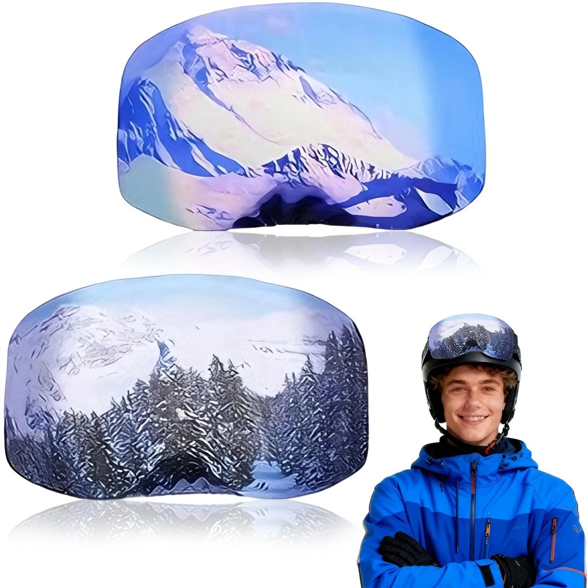 Elzusha - Ski Goggles Beschermhoes - Set van 2, Krasbescherming voor Ski Goggles