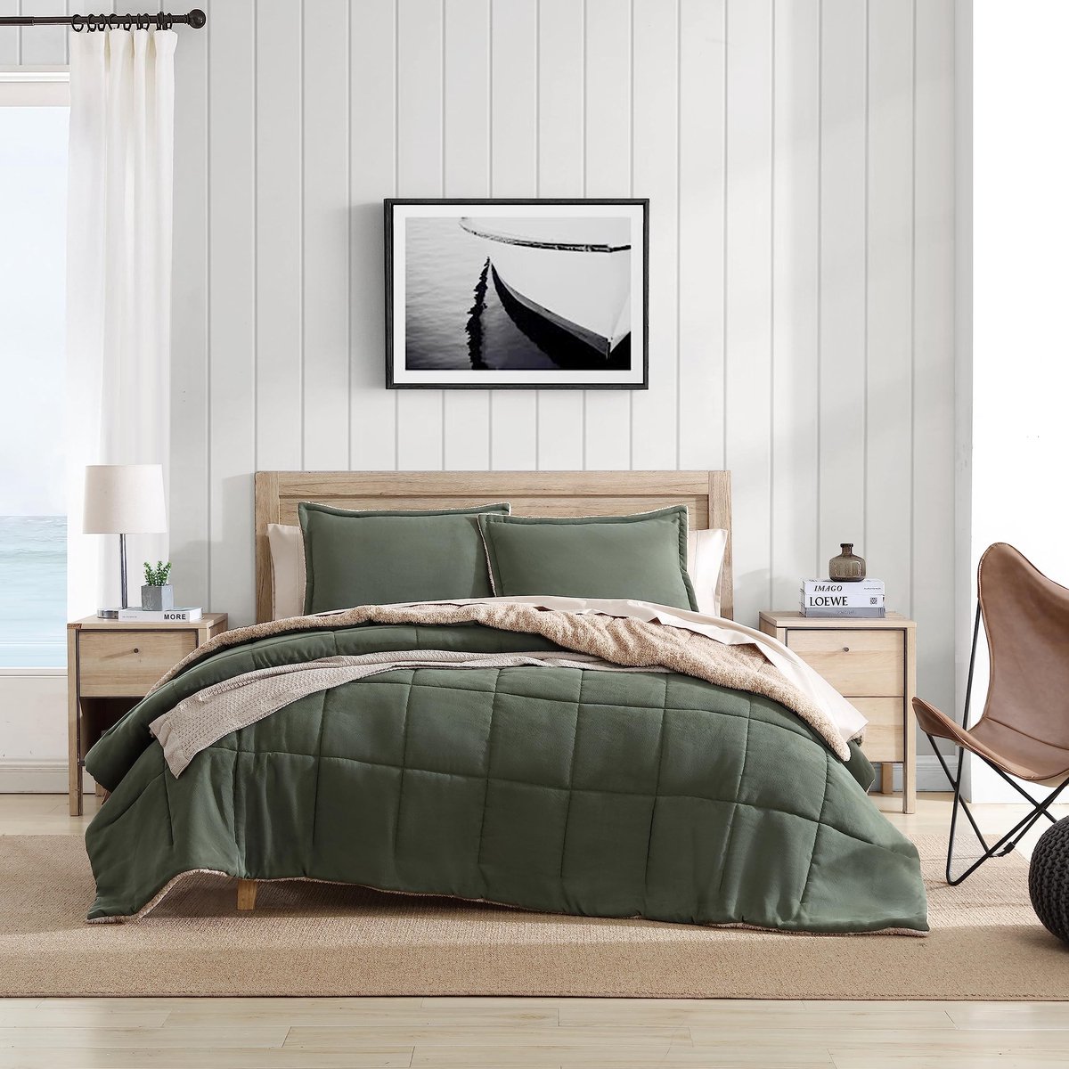 Elzusha - Omkeerbare Microsuede Dekbedovertrekset met Shams, King