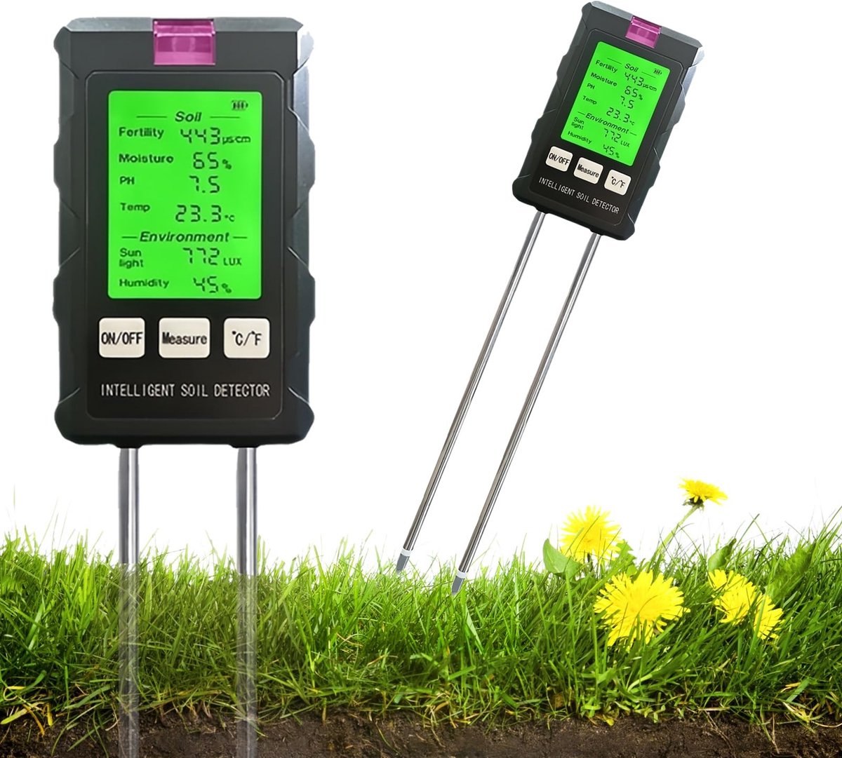 Elzusha - 6-in-1 Bodemmeter met LCD Scherm en Rotatie