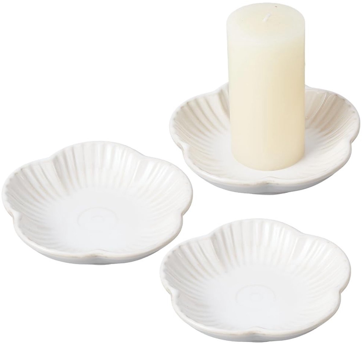 Elzusha - Set van 3 Decoratieve Kaarsenhouders van Keramiek
