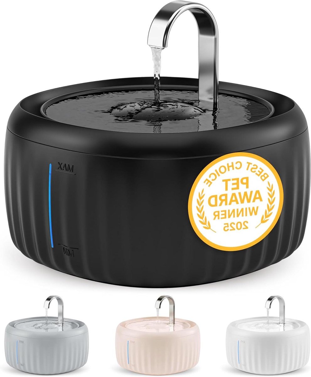 Kattenfontein - Drinkautomaat Dieren - Vers Water Bieden - Super Stil - 3 Liter - Zwart