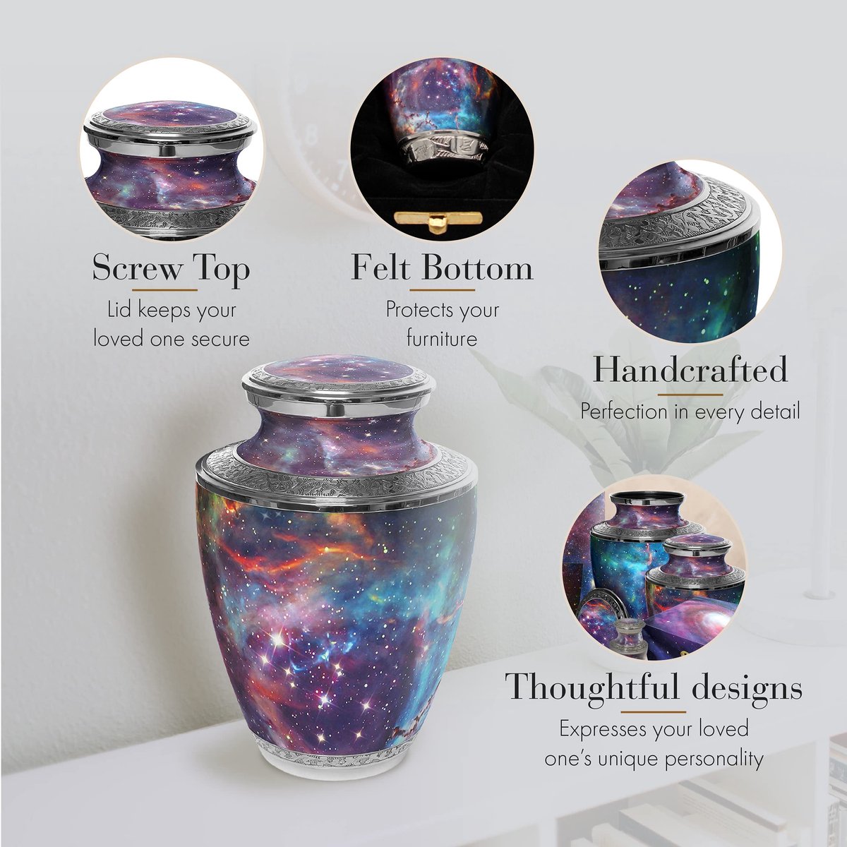 Galaxy Crematie Urnen voor Ashes Adult Medium, Small & Large Crematie Urnen voor Ashes Volwassen Galaxy Urn voor - ShopVlot