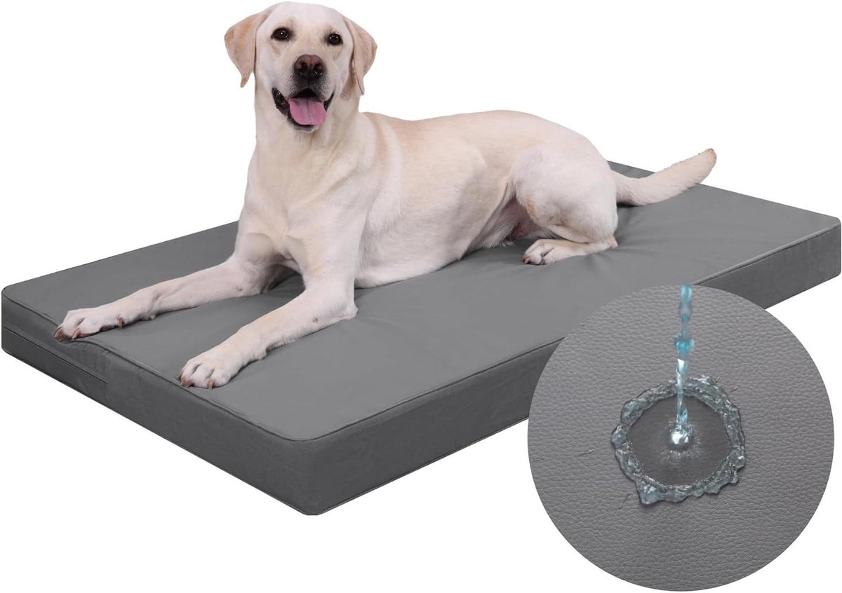 Hondenmand Orthopedisch - Honden kussen - Rustgevende Slaap - Afneembare Hoes - 104 x 68 cm - Donkergrijs