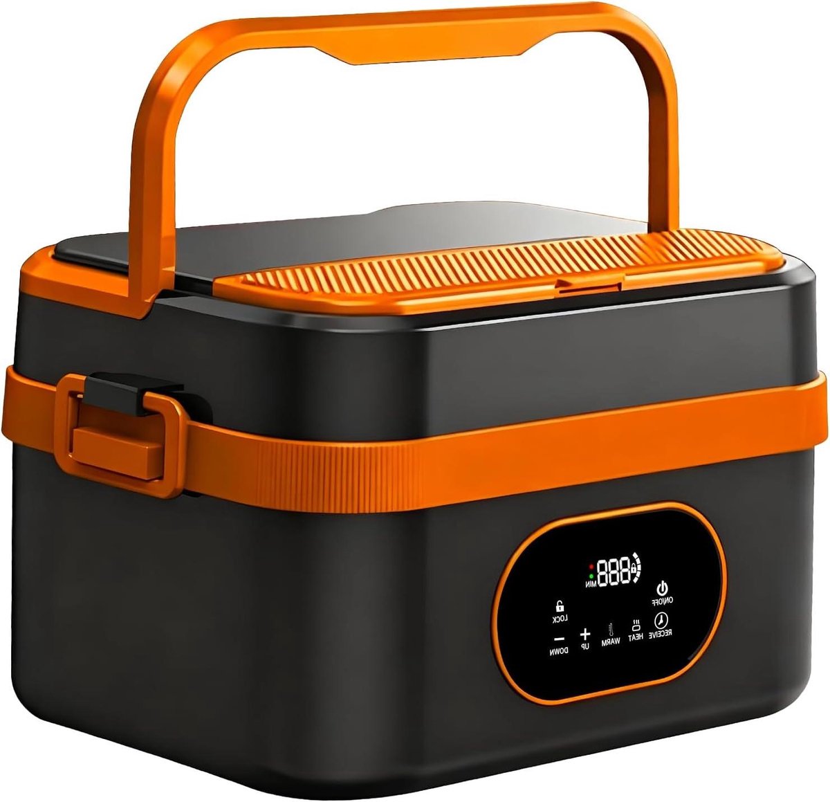 Elektrische Lunchbox - Verwarmde Voedselcontainer - Warme Maaltijd Onderweg - Snelle Opwarming 80W - 15 Liter - Zwart Rood