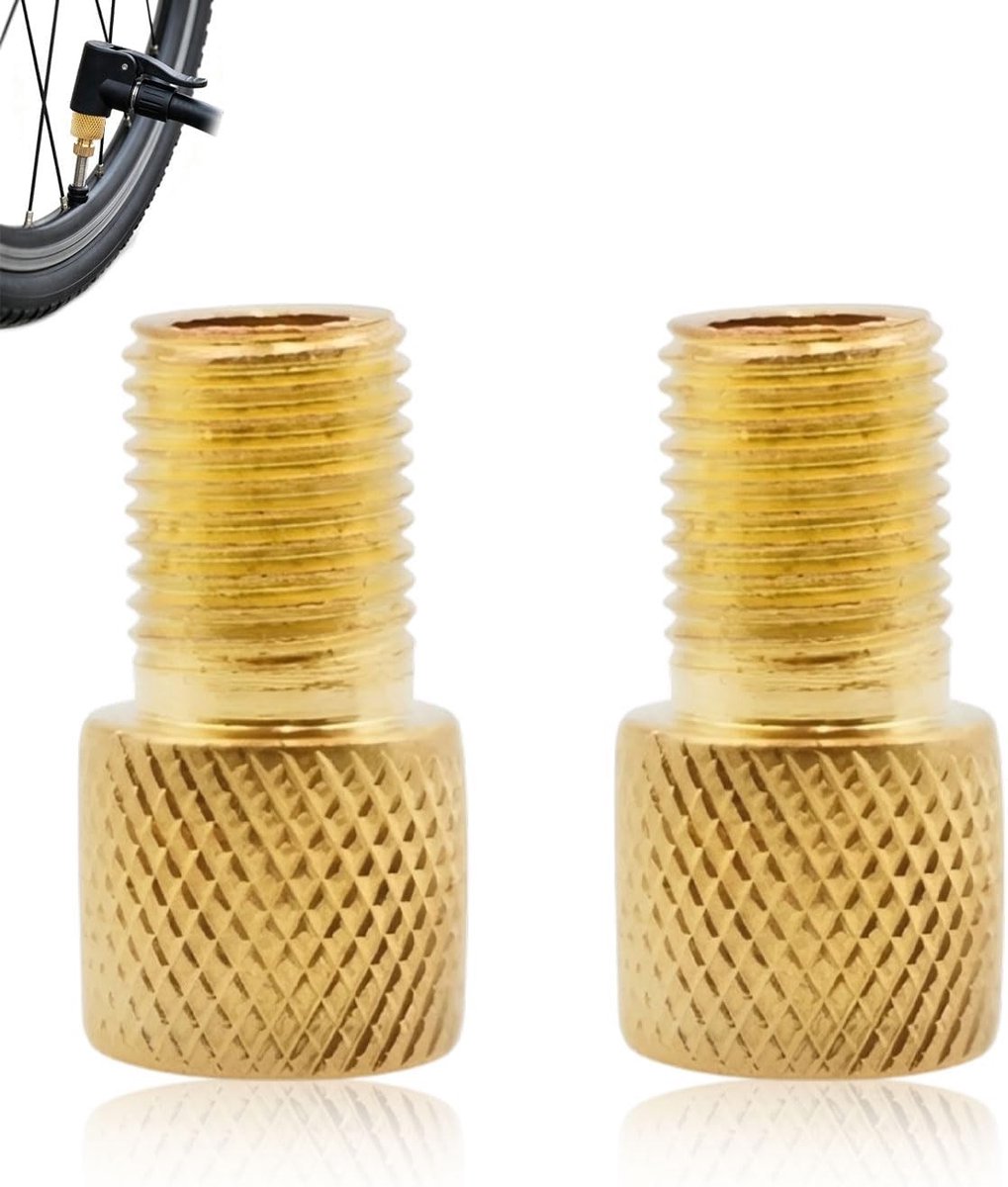 Set van 2 fietsventieladapters voor Franse, DV en SV ventielen - Luftpompadapter voor hand- en staande pompen, universeel gebruik