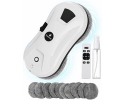 TibaGoods Robot Ruitenreiniger - Ramenwasser - Robot - Dweilrobot - Anti-val touw - Slimme waterspray - Krachtige zuigkracht - Met afstandsbediening - Incl. 10 microvezeldoeken