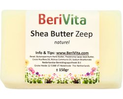 Shea Butter Zeep Naturel 150gr - Natuurlijke Sheabutter zeeptablet op basis van ongeraffineerde, pure Shea Butter