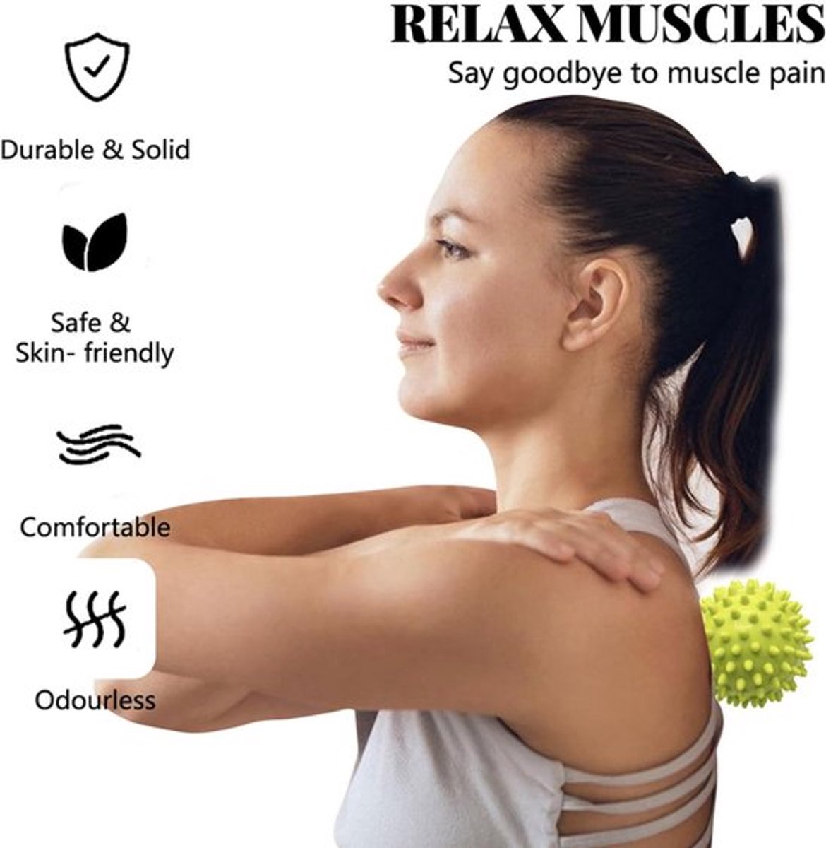 Massageballen (set van 2) - Triggerpointballen - Massageballen met reliëfpunten - Puntige ballen - Egelballen - Massageballen - Triggerpoint-oefenballen - Voor het masseren van hand-, been-, schouder-, heup- en voetspieren (Groen/Paars 7,5 cm) thumbnail 3