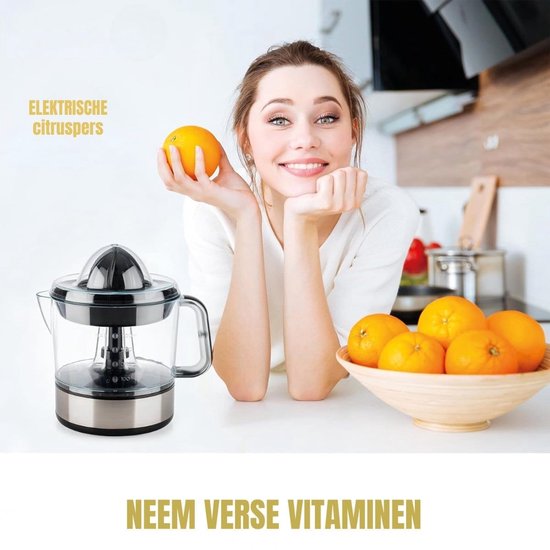 Klarven® Citruspers Electrisch - Zwart - Krachtige Motor, Maximale Sapopbrengst - Eenvoudig in Gebruik - B 14 x D 20 x H 21 cm van Klarven — afbeelding 2