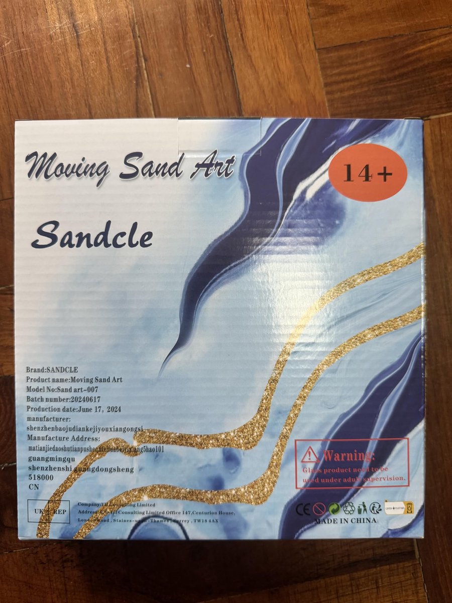 SANDCLE Bewegende Zandbeeld Kunst Decoratie, Moving Sand Art Rond Glas Frame, 3D Diep Zee Zand Landschap, Dynamisch - ShopVlot
