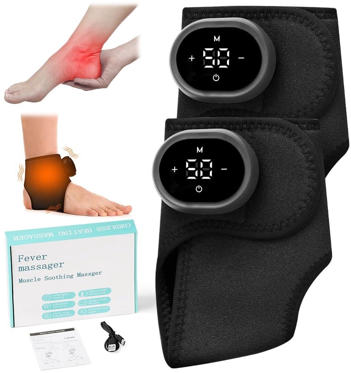 Elzusha - Draadloos Voetmassageapparaat, 2 Stuks