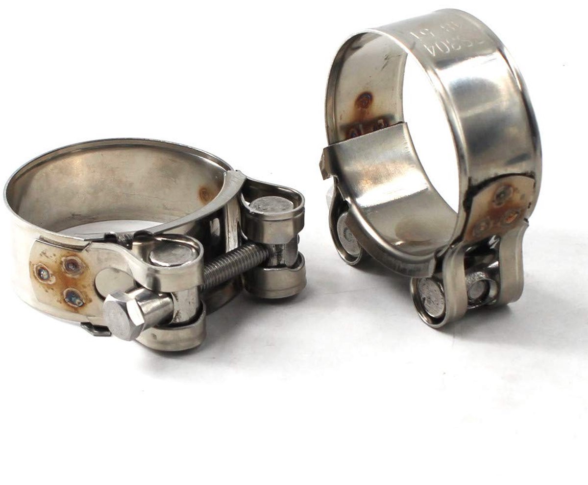 Elzusha - Set van 2 Heavy Duty T-Bolt Klemmen van Roestvrij Staal