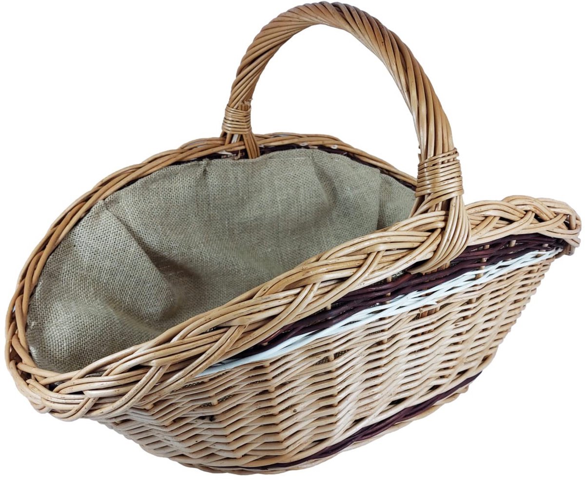 Elzusha - Rieten Haardmand met Jute 65 x 40 cm